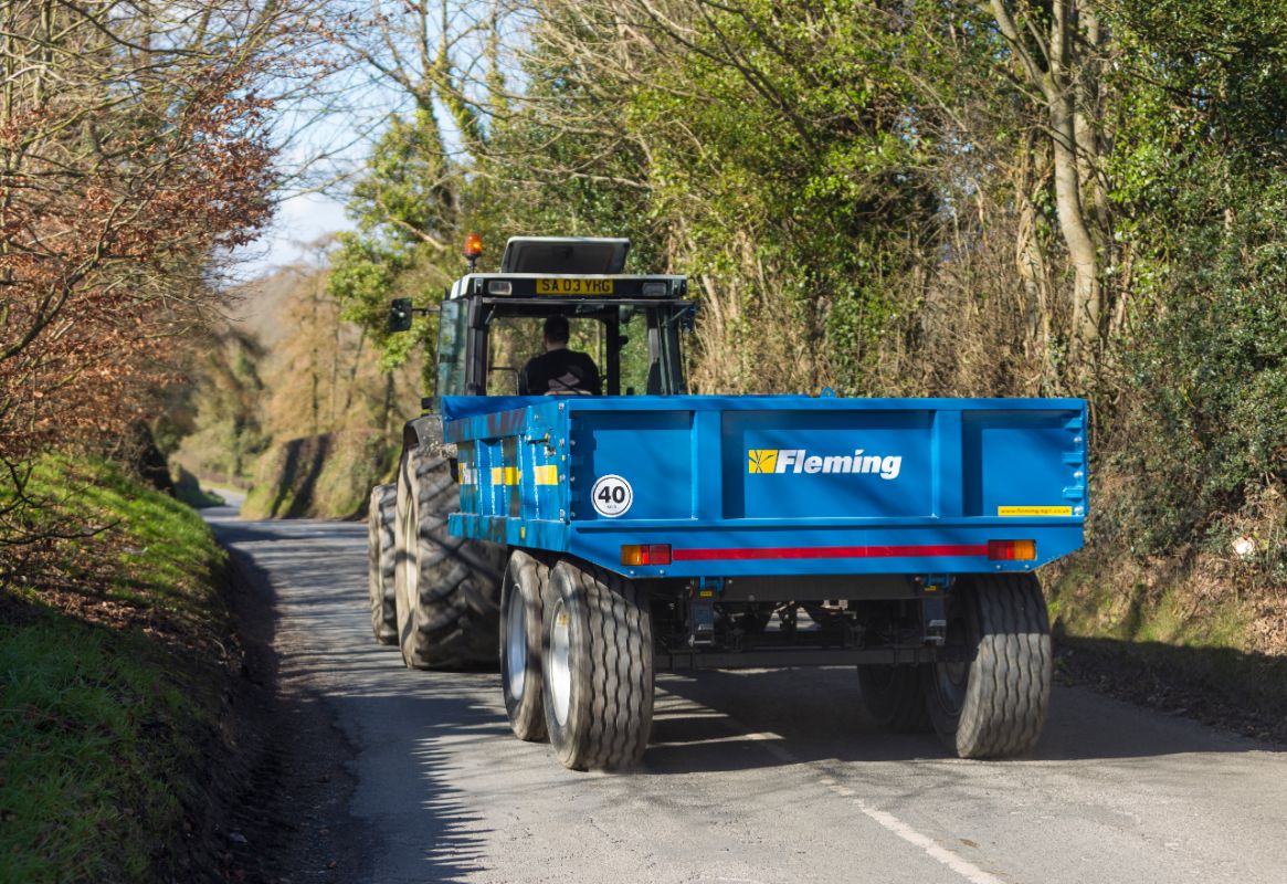 Fleming 8' Fleming TR10HD Dump Trailer | Width 96" | Capacity 10 Ton | 25-60 GPM | 40-60 HP | For Skid Steer, Tractor & Loaders