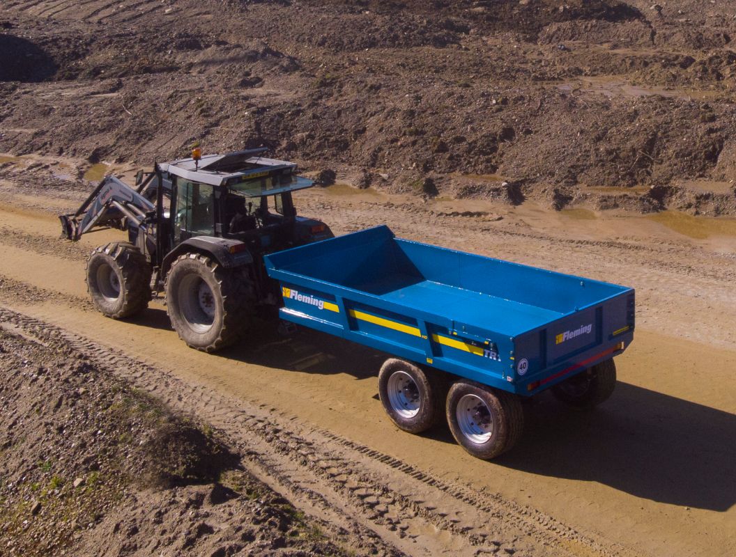 Fleming 8' Fleming TR10HD Dump Trailer | Width 96" | Capacity 10 Ton | 25-60 GPM | 40-60 HP | For Skid Steer, Tractor & Loaders