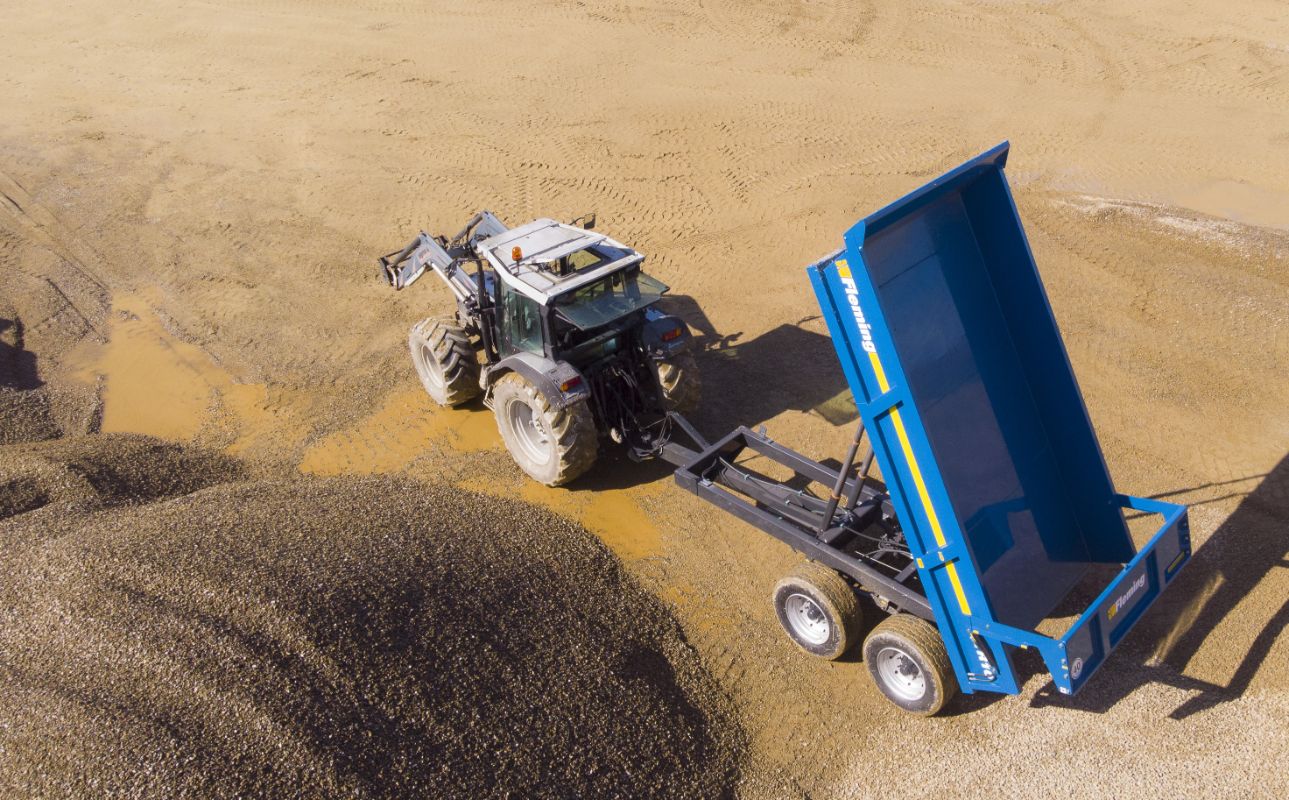 Fleming 8' Fleming TR10HD Dump Trailer | Width 96" | Capacity 10 Ton | 25-60 GPM | 40-60 HP | For Skid Steer, Tractor & Loaders
