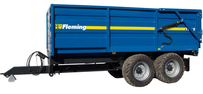 Fleming 12 Tonne Monocoque Tipping Trailer | Model TR12 | Width 7' 11" | 12 Tons | 20 To 30 GPM | 40 To 60 HP | For Tractors, Skid Steers, Loaders & UTVs