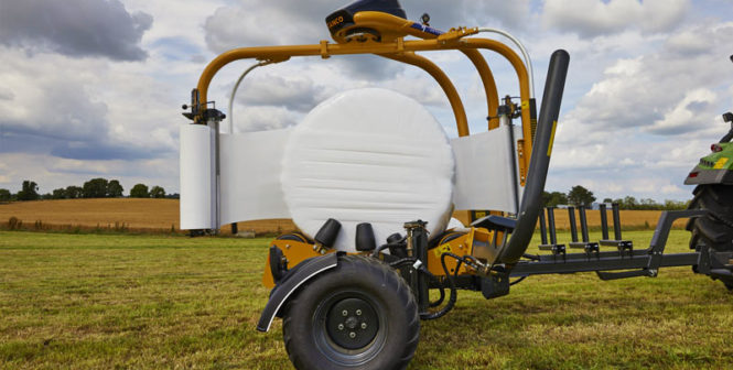 Tanco Round Bale Wrapper | Model D66-1400-V | Width 105" | 30-60 GPM | 40-60 HP | For Skid Steers, Tractors & Loaders