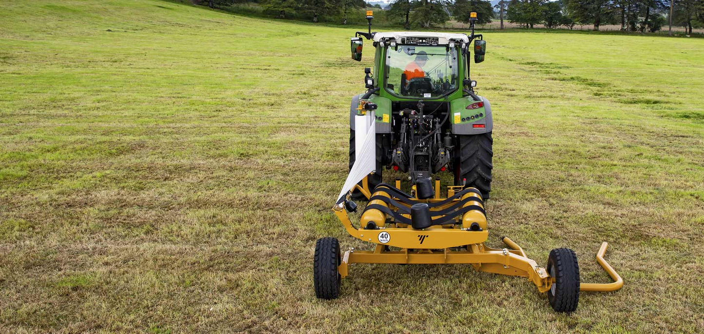 Tanco Round Bale Wrapper | Model D66-E100-SA Autowrap | Width 8'1" | 25-45 GPM | 40-60 HP | For Skid Steer, Tractor & Loaders