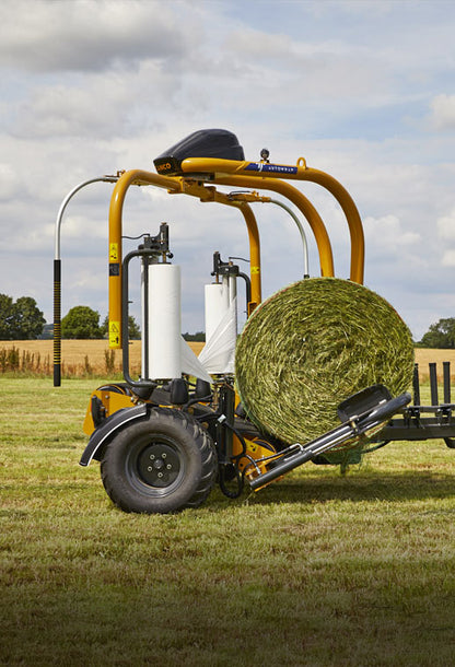 Tanco Round Bale Wrapper | Model D66-1400-V | Width 105" | 30-60 GPM | 40-60 HP | For Skid Steers, Tractors & Loaders