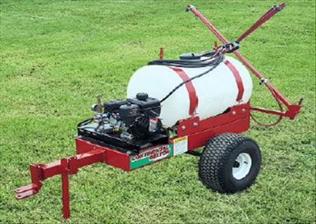 AG-Meier Industries 55-100-200 & 300 Gal. Trailed Sprayer with Broadcast Nozzle-Hose-Gun | 2.5 HP | Gas Engine & 12 Volt Pump