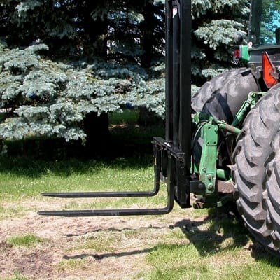 Sheyenne Manufacturing Tele‑Fork | Portable Forklift Mast | Forks Size 42"–48" | 8–20 GPM | 40–80 HP | For Skid Steer & Tractor