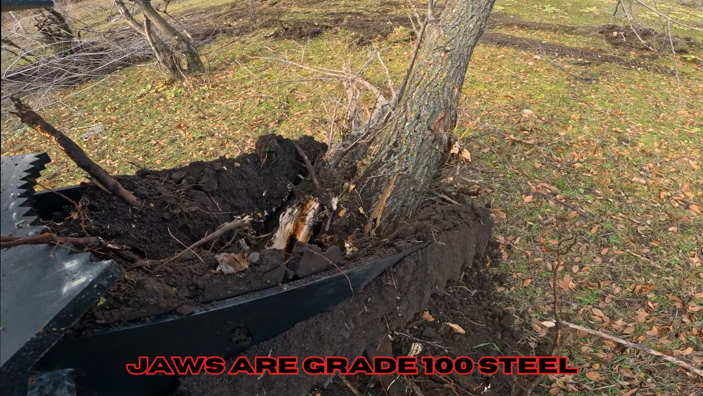 Erskine Heavy-Duty Tree Puller | Maximum Jaw Opening 46" inches | Hydraulic Force 5” Cylinder | For Skid Steer