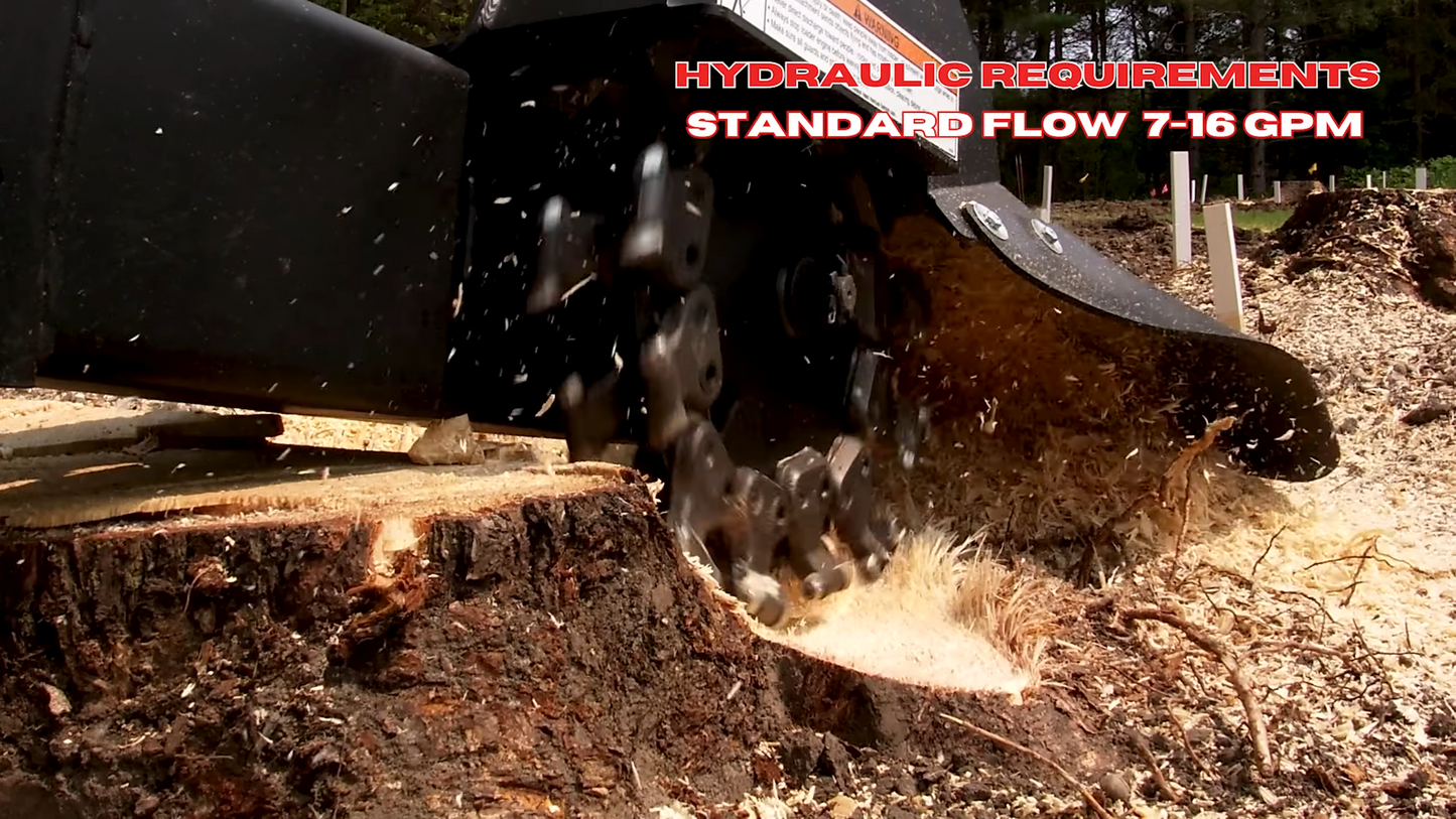 Erskine Mini Stump Grinder | 66° Cutting Arc | Hydraulic Requirements 7-16 GPM | For Mini Skid Steer