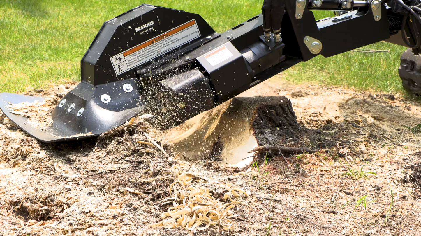 Erskine Mini Stump Grinder | 66° Cutting Arc | Hydraulic Requirements 7-16 GPM | For Mini Skid Steer