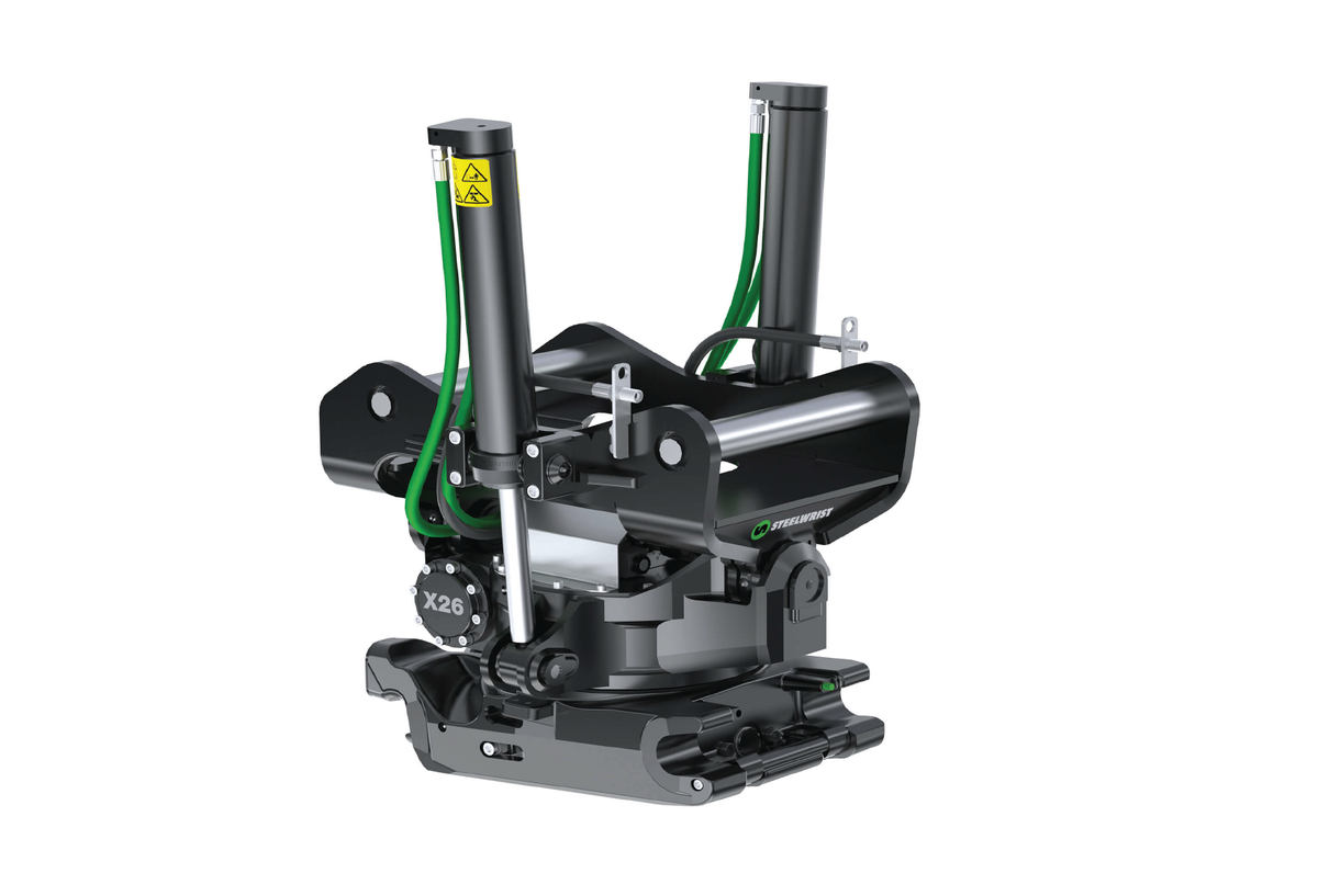 Werk-Brau Tiltrotator | Powered by Steelwrist | Model X02 To X32 | Width 16.9” To 31.8” | ±45° Tilt | 1 To 37 Tons | For Excavator