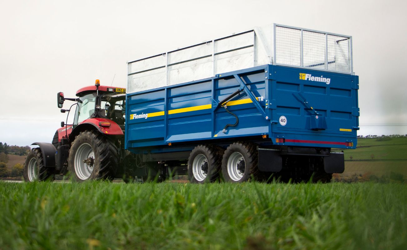 Fleming 14-Ton Monocoque Tipping Trailer | Model TR14 | Width 95" | 25-60 GPM | 40-60 HP | For Tractors & Loaders
