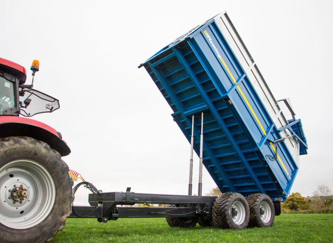 Fleming 14-Ton Monocoque Tipping Trailer | Model TR14 | Width 95" | 25-60 GPM | 40-60 HP | For Tractors & Loaders