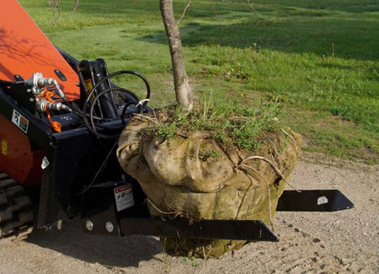 Paladin Bradco Tree Forks With Hose Kit | Max Ball 44" | Capacity 3,000 lbs | Oil Flow Range 6–10 GPM | For Skid Steer