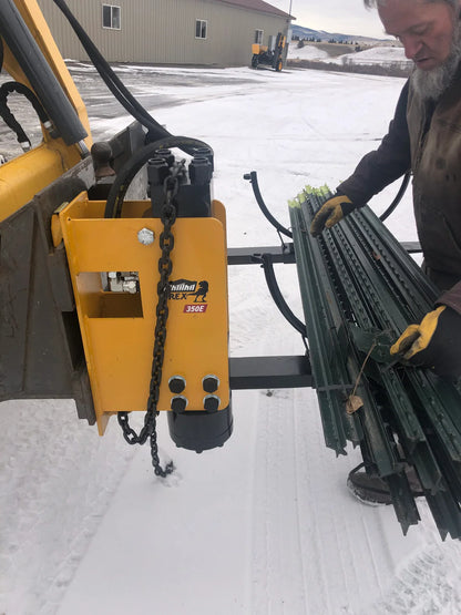 Montana Post Driver | T-Rex 350E Series | Width 18" & 28" inches | Oil Flow Range 5-20 GPM | For Skid Steers & Loaders