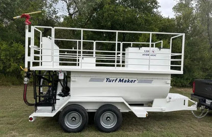 TurfMaker Hydroseeder Deck & Railing | Model 1200 | Total Capacity 1250 Gallons | Skid Frame Width 47" inches | Pull Type or Gooseneck Trailer Options