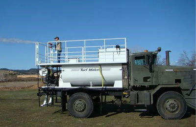 TurfMaker Hydroseeder Deck & Railing | Model 1200 (Hydraulic Drive System) | Total Capacity 1250 Gallons | Skid Frame Width 47