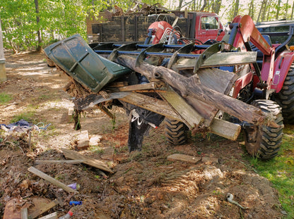 Virnig V30 Compact Tractor Root Rake Grapple | Models URG54-CT, URG60-CT, URG66-CT | Widths 56.5" To 67.5" | Horsepower 25 To 40 HP | For Compact Tractors