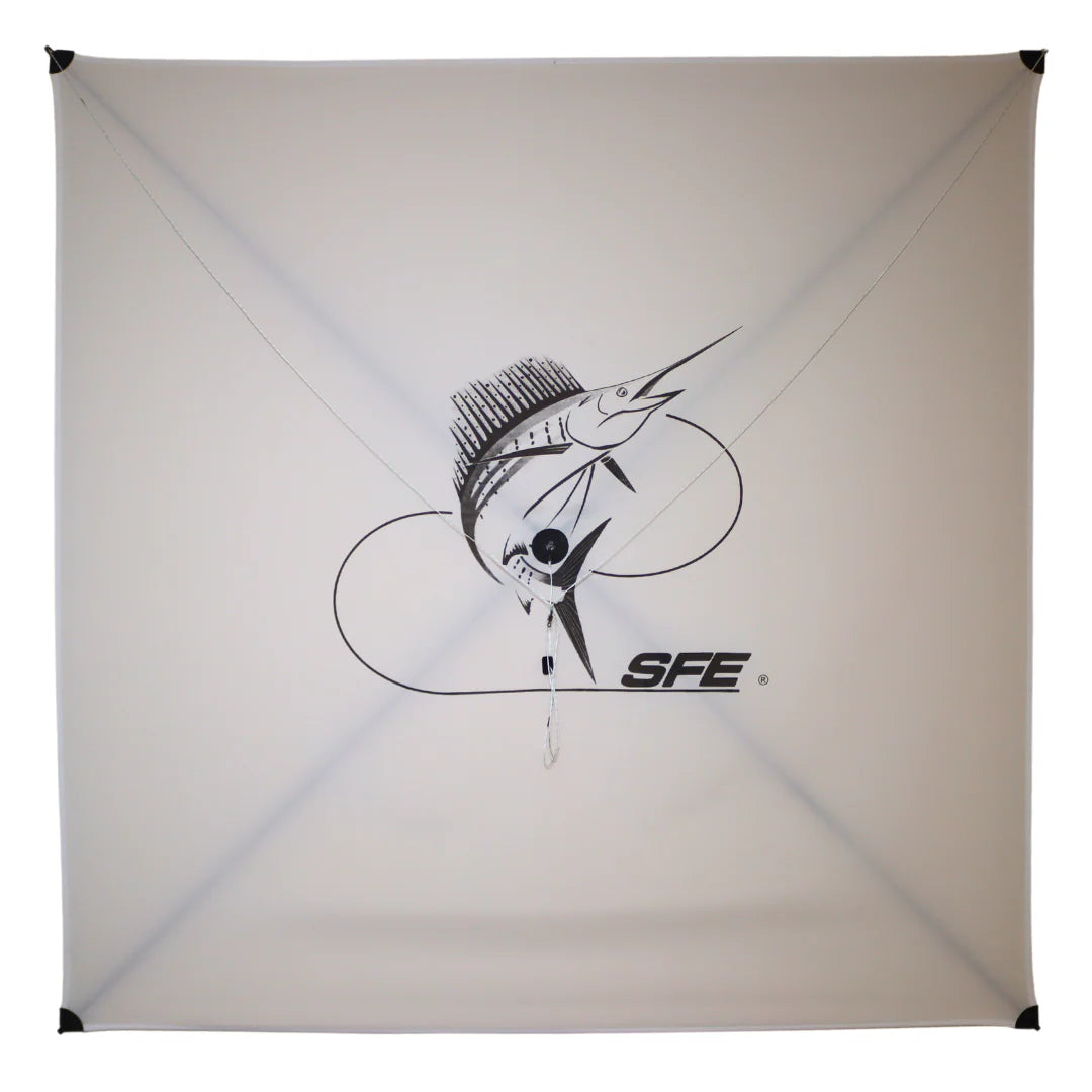 SFE Kites | Ultra Light Kite | Model #1670 | Dimensions 38"x38" Inches | Wind Range 4–15 MPH | For Offshore Anglers & Kite Fishing Enthusiasts