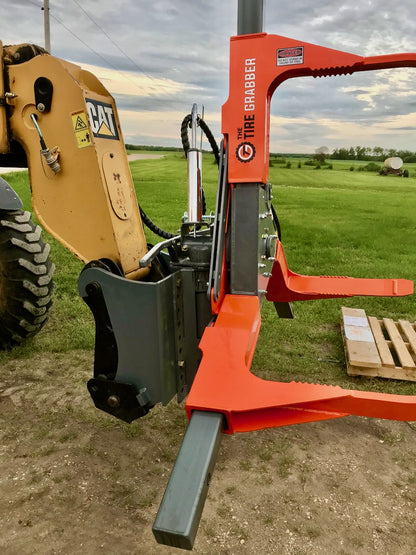 The Tire Grabber Tire Handler | Model TG4000 | Width 83" | Capacity 4000 lb | 10 To 20 GPM | 40 To 100 HP | For Skid Steer, Tractor & Loader