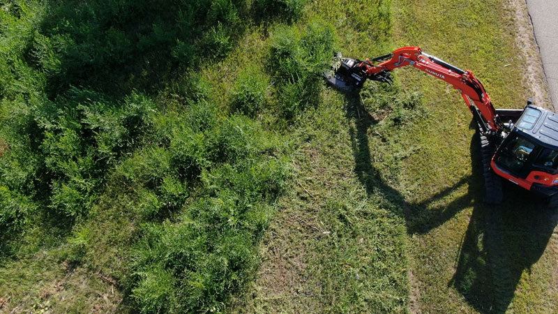 Virnig X30 Mini Excavator Rotary Brush Cutter | Models XBC42, XBC48 & XBC60 | Widths 42" To 60" | Machine Size 4.5 To 13 Tons | For Mini Excavators