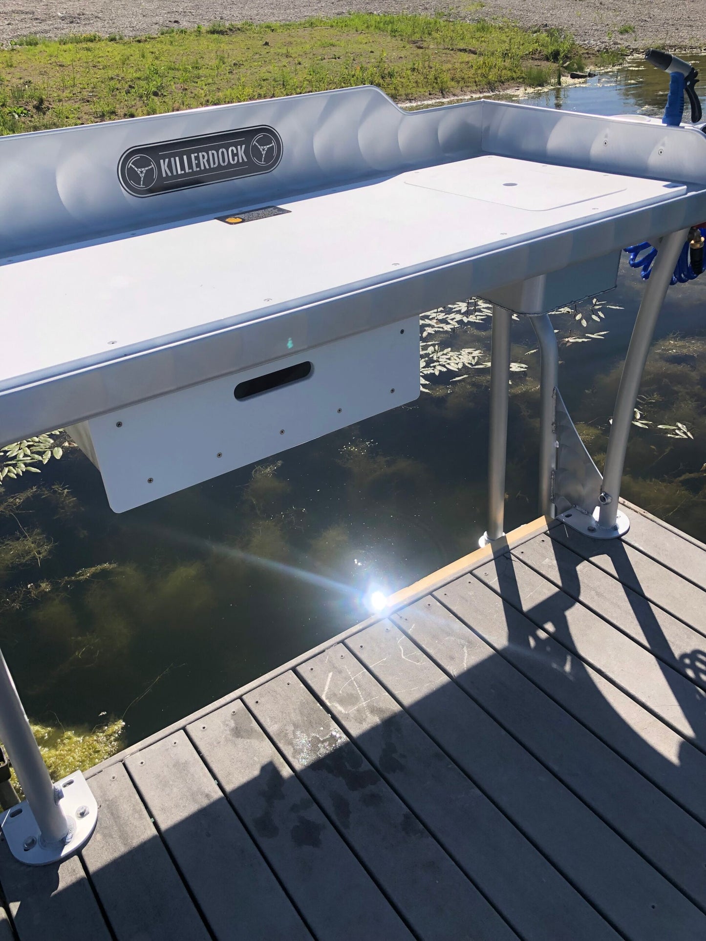 Killer Dock Fish Cleaning Station | Model Upscale 5 1/2 | Width 66" | Marine-Grade Aluminum | For Dock & Seawall