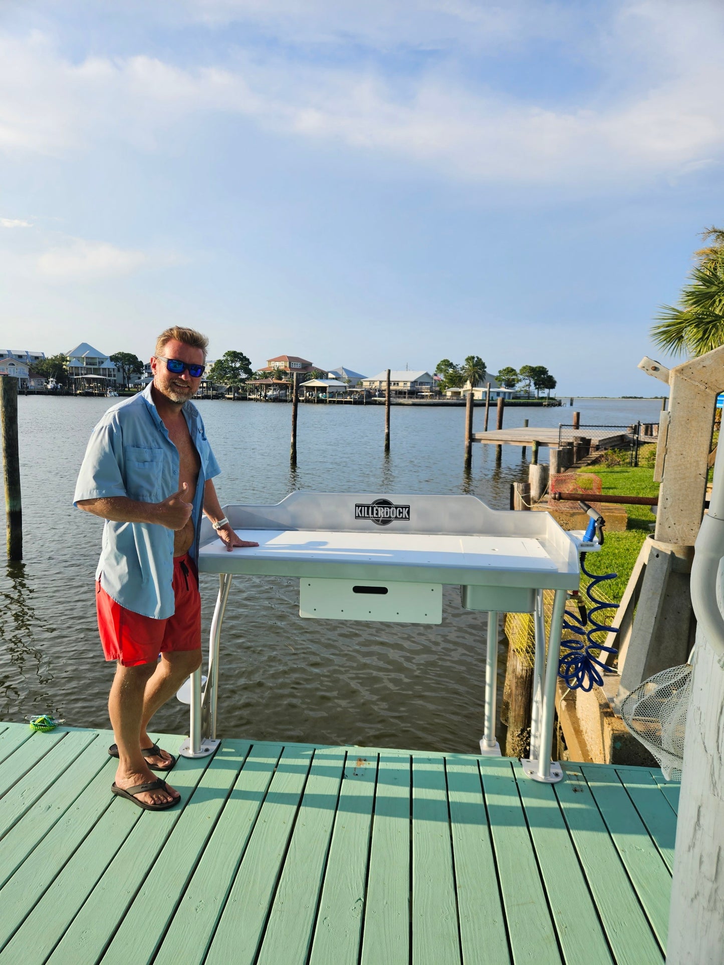 Killer Dock Fish Cleaning Station | Model Upscale 5 1/2 | Width 66" | Marine-Grade Aluminum | For Dock & Seawall