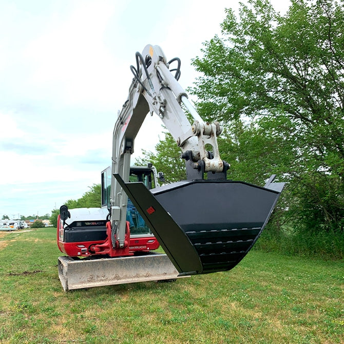 Mongo Attachments V Bucket | Model MVB‑8 | Trench Width 12.5″ | Top Width 63″ | High‑Durability Trenching Attachment | 6–9 Ton | For Excavators