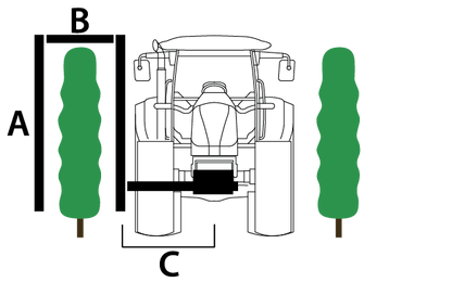 Rinieri Trimmer CRV Vision-1 Plus U with Blades | Precision Pruning for Hilly Vineyards | 41" -83" Cutting Width  | Vertical Height 30" for Tractor