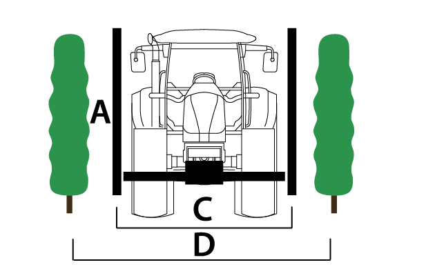 Rinieri Double Sickle Bar Pruning Machine CRL Vision-2 I with Low Shifting | 59"-83" Cutting Width for Tractor