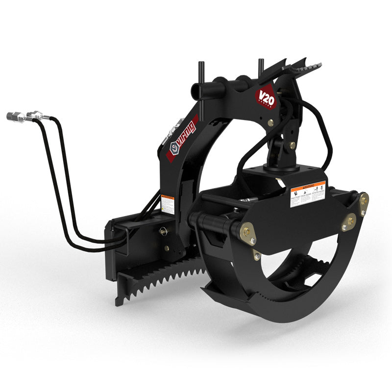 Virnig V20 Mini Skid Steer Rotating Log Grapple | Model CLG | Width 29.4" | Hydraulic Flow 15 To 25 GPM | For Mini Skid Steer
