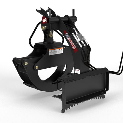 Virnig V20 Mini Skid Steer Rotating Log Grapple | Model CLG | Width 29.4" | Hydraulic Flow 15 To 25 GPM | For Mini Skid Steer