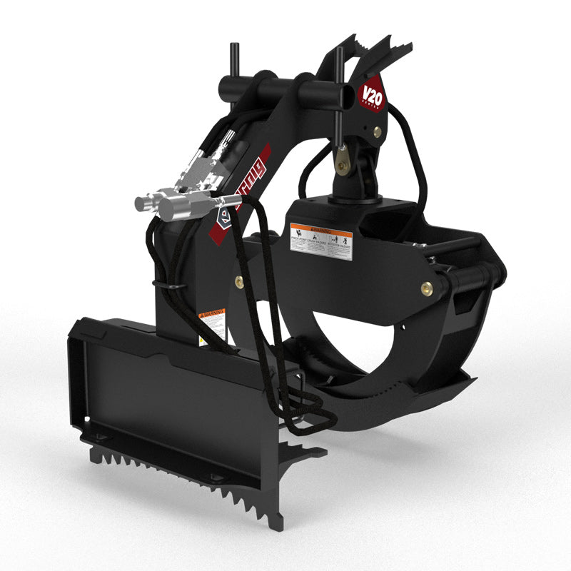 Virnig V20 Mini Skid Steer Rotating Log Grapple | Model CLG | Width 29.4" | Hydraulic Flow 15 To 25 GPM | For Mini Skid Steer