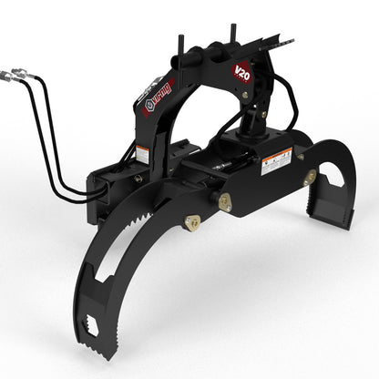 Virnig V20 Mini Skid Steer Rotating Log Grapple | Model CLG | Width 29.4" | Hydraulic Flow 15 To 25 GPM | For Mini Skid Steer