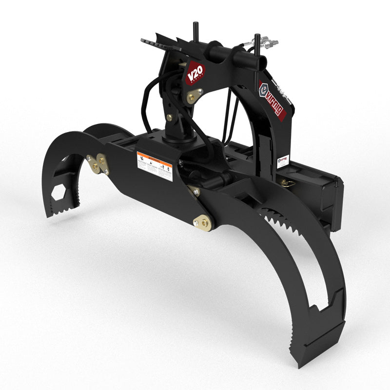 Virnig V20 Mini Skid Steer Rotating Log Grapple | Model CLG | Width 29.4" | Hydraulic Flow 15 To 25 GPM | For Mini Skid Steer