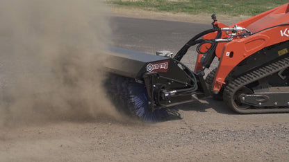 Virnig V20 Mini Skid Steer Angle Broom | Models CAB48 & CAB60 | Widths 48" & 60" | Hydraulic Flow 10 To 18 GPM | For Mini Skid Steers
