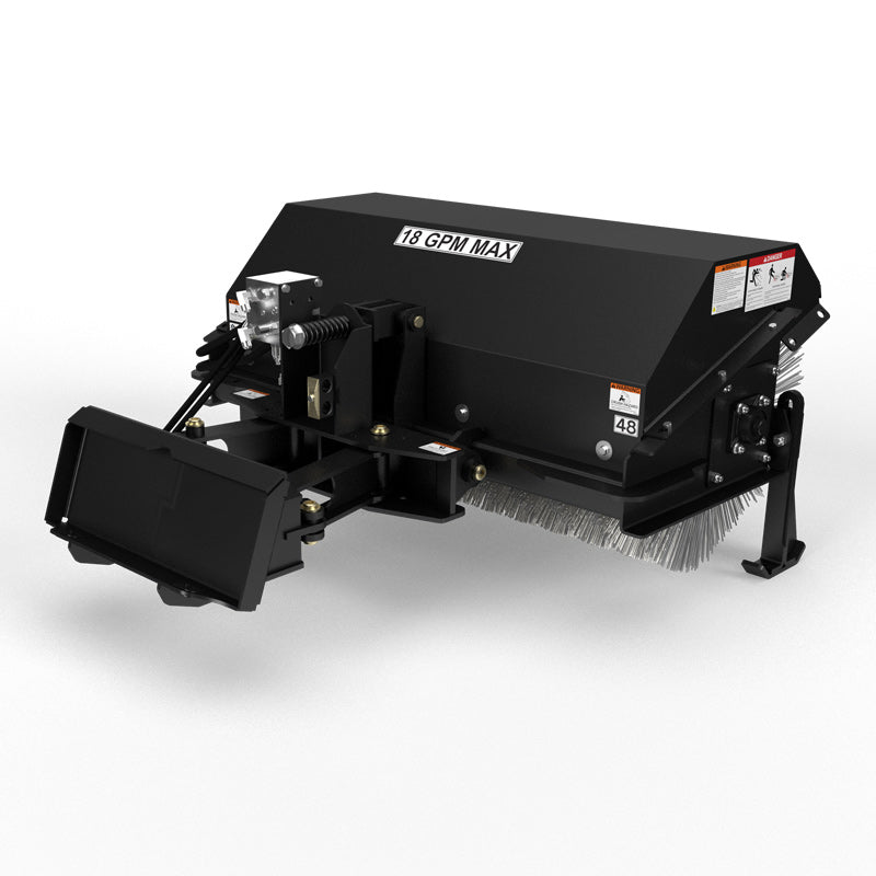 Virnig V20 Mini Skid Steer Angle Broom | Models CAB48 & CAB60 | Widths 48" & 60" | Hydraulic Flow 10 To 18 GPM | For Mini Skid Steers