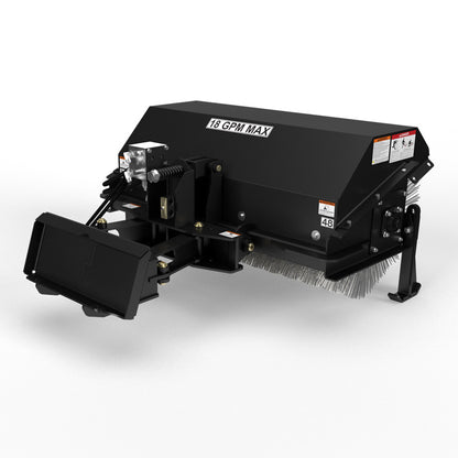 Virnig V20 Mini Skid Steer Angle Broom | Models CAB48 & CAB60 | Widths 48" & 60" | Hydraulic Flow 10 To 18 GPM | For Mini Skid Steers