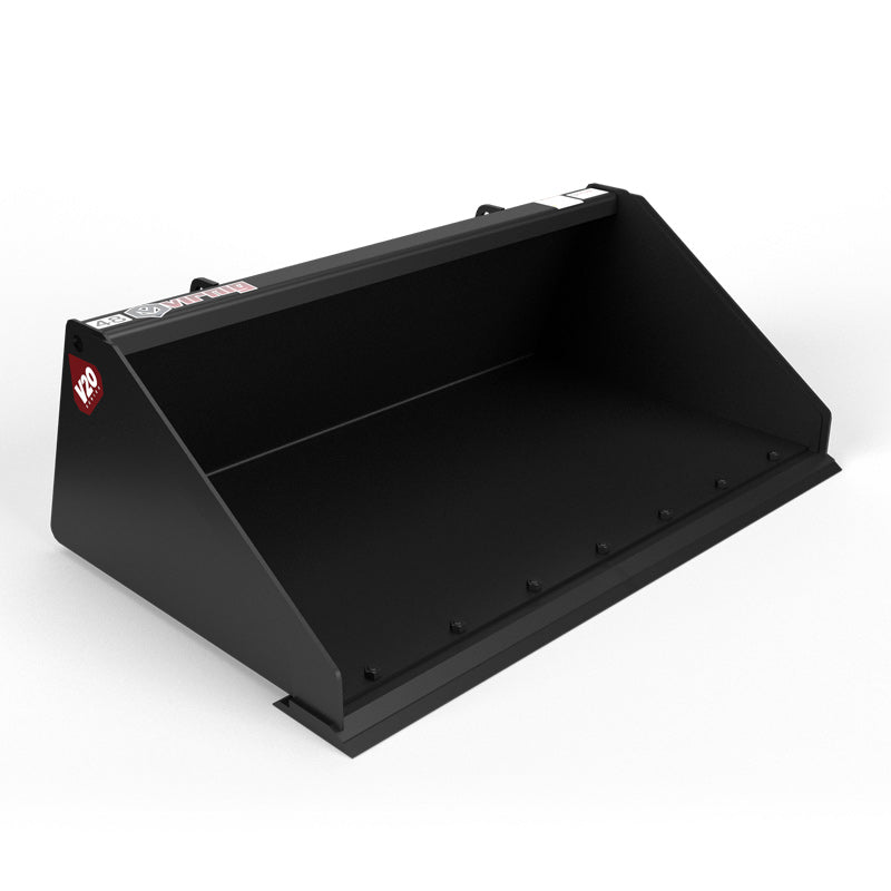 Virnig V20 Mini Skid Steer Low Profile Dirt Bucket | Models CLPB36, CLPB42, CLPB44 & CLPB48 | Widths 36" To 48" | Hydraulic Flow Range 15 To 25 GPM | For Mini Skid Steer