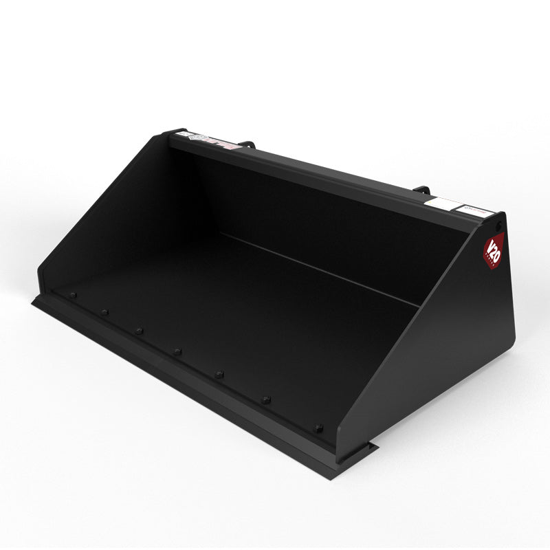 Virnig V20 Mini Skid Steer Low Profile Dirt Bucket | Models CLPB36, CLPB42, CLPB44 & CLPB48 | Widths 36" To 48" | Hydraulic Flow Range 15 To 25 GPM | For Mini Skid Steer
