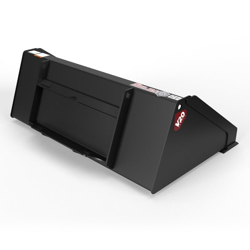 Virnig V20 Mini Skid Steer Low Profile Dirt Bucket | Models CLPB36, CLPB42, CLPB44 & CLPB48 | Widths 36" To 48" | Hydraulic Flow Range 15 To 25 GPM | For Mini Skid Steer