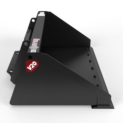 Virnig V20 Mini Skid Steer Low Profile Dirt Bucket | Models CLPB36, CLPB42, CLPB44 & CLPB48 | Widths 36" To 48" | Hydraulic Flow Range 15 To 25 GPM | For Mini Skid Steer