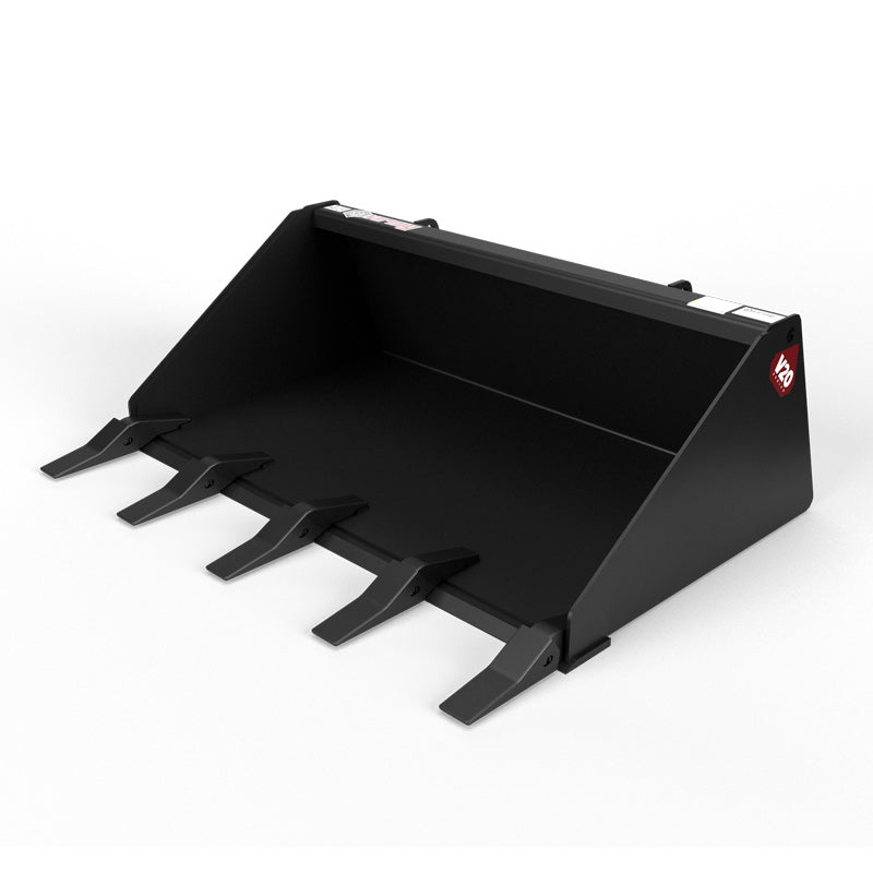 Virnig V20 Mini Skid Steer Low Profile Dirt Bucket | Models CLPB36, CLPB42, CLPB44 & CLPB48 | Widths 36" To 48" | Hydraulic Flow Range 15 To 25 GPM | For Mini Skid Steer