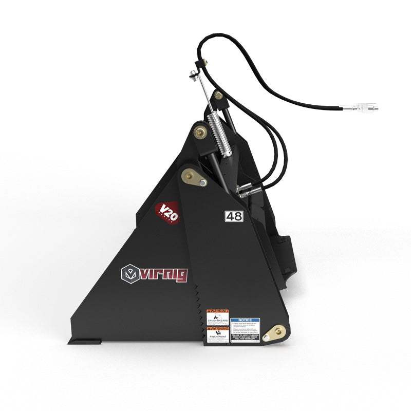 Virnig V20 Mini Skid Steer Multi-Purpose Bucket (4-in-1) | Models CMP36, CMP42, CMP48 & CMP54 | Widths 36" To 54" | Hydraulic Flow Range 15 To 25 GPM | For Mini Skid Steer