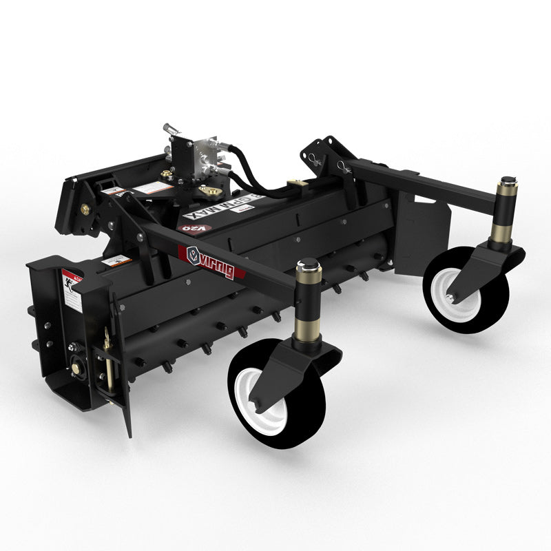 Virnig V20 Mini Skid Steer Power Rake | Mpdel CPR48 & CPR60 | Raking Widths 48" & 60" | Hydraulic Flow 10 To 18 GPM | For Mini Skid Steers