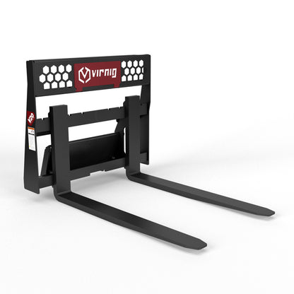 Virnig V20 Mini Skid Steer Rail Pallet Fork | Models CPF3622 & CPF4222 | Widths 36" & 42" | Hydraulic Flow Range 15 To 25 GPM | For Mini Skid Steer