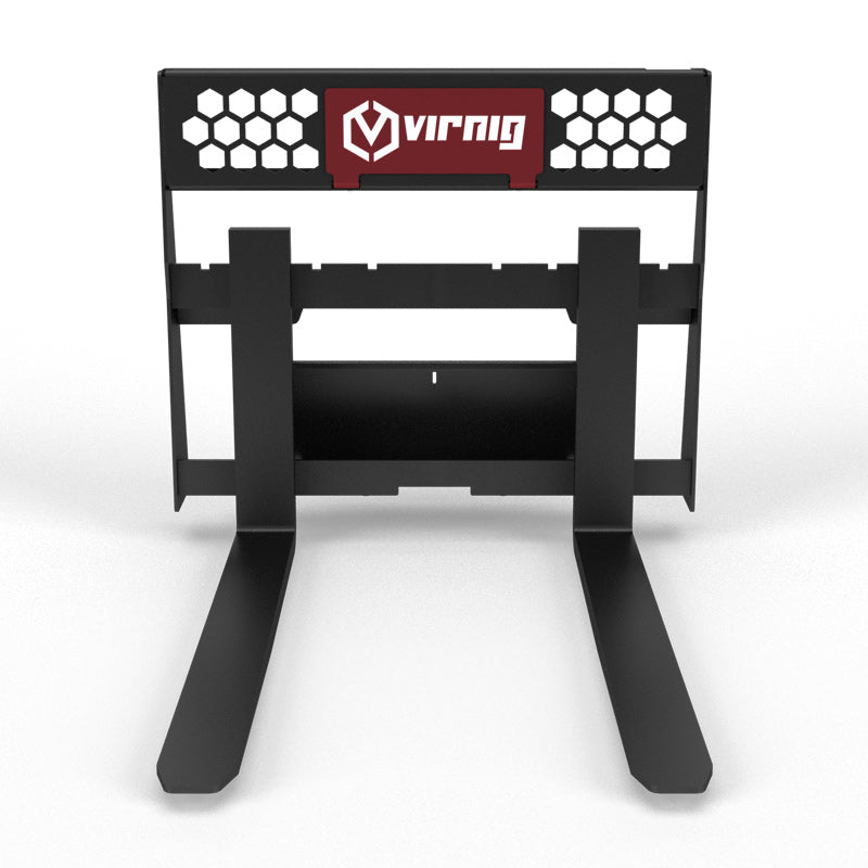 Virnig V20 Mini Skid Steer Rail Pallet Fork | Models CPF3622 & CPF4222 | Widths 36" & 42" | Hydraulic Flow Range 15 To 25 GPM | For Mini Skid Steer