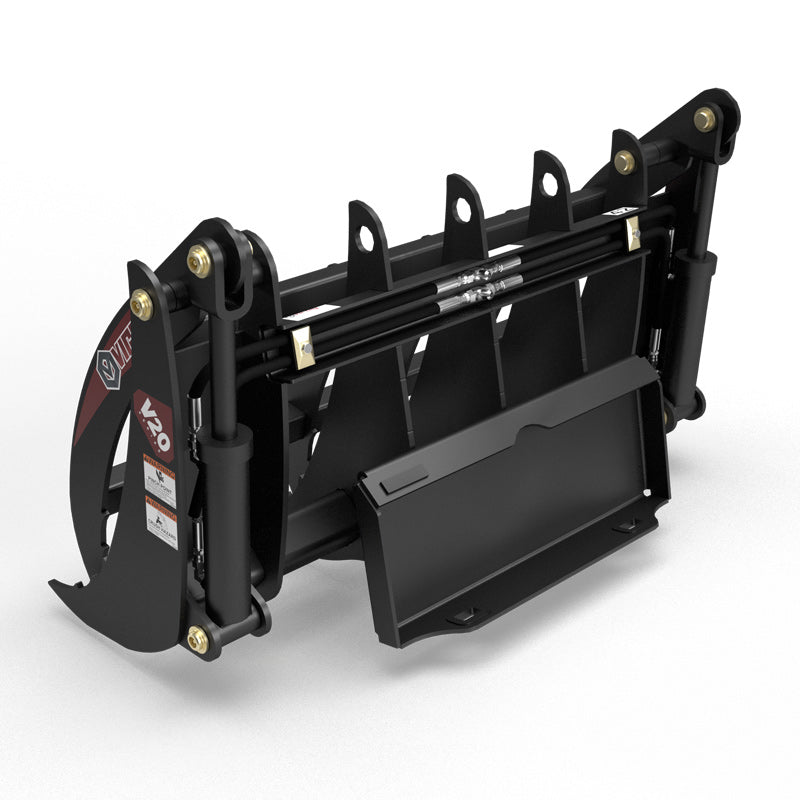 Virnig V20 Mini Skid Steer Root Rake Grapple | Models CRG36, CRG42 & CRG48 | Widths 36" To 48" | Hydraulic Flow Range 15 To 25 GPM | For Mini Skid Steers
