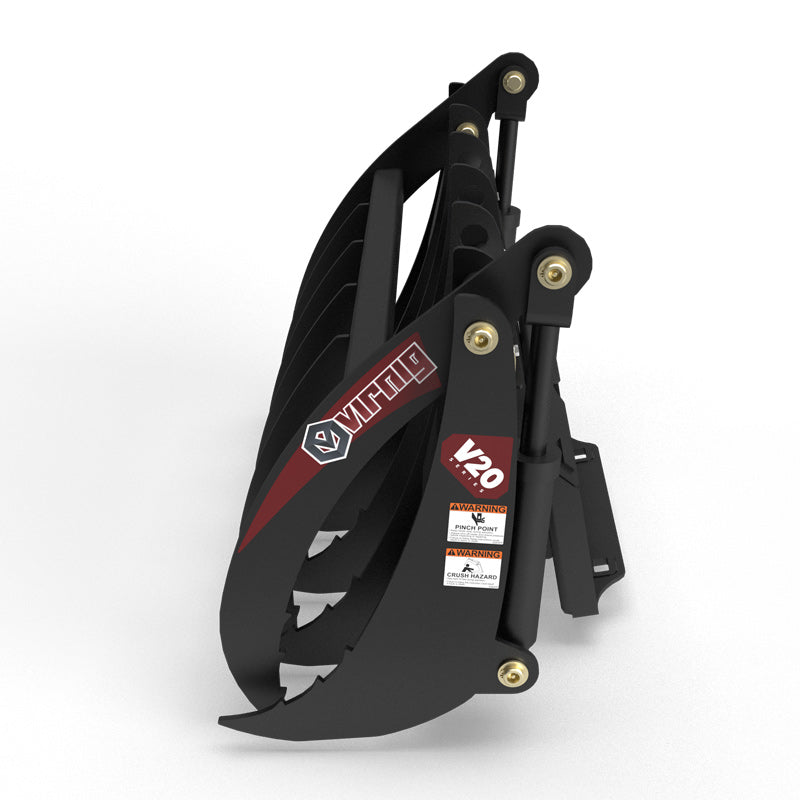 Virnig V20 Mini Skid Steer Root Rake Grapple | Models CRG36, CRG42 & CRG48 | Widths 36" To 48" | Hydraulic Flow Range 15 To 25 GPM | For Mini Skid Steers