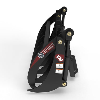Virnig V20 Mini Skid Steer Root Rake Grapple | Models CRG36, CRG42 & CRG48 | Widths 36" To 48" | Hydraulic Flow Range 15 To 25 GPM | For Mini Skid Steers