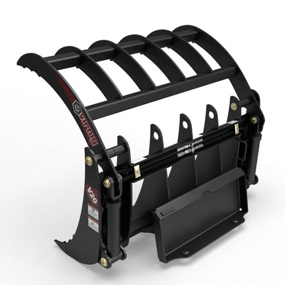 Virnig V20 Mini Skid Steer Root Rake Grapple | Models CRG36, CRG42 & CRG48 | Widths 36" To 48" | Hydraulic Flow Range 15 To 25 GPM | For Mini Skid Steers