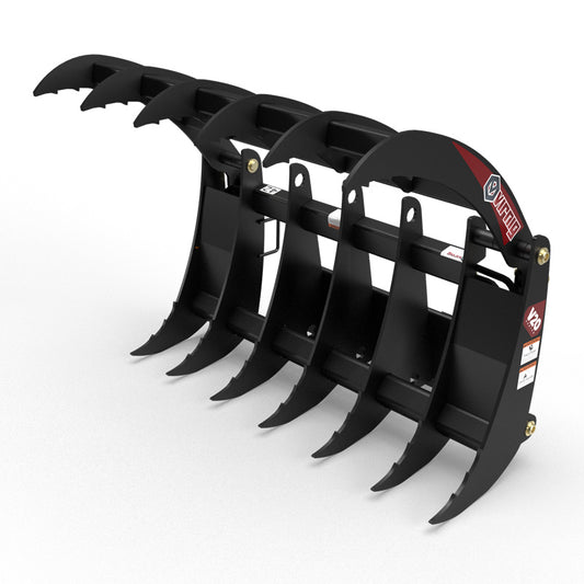 Virnig V20 Mini Skid Steer Root Rake Grapple | Models CRG36, CRG42 & CRG48 | Widths 36" To 48" | Hydraulic Flow Range 15 To 25 GPM | For Mini Skid Steers